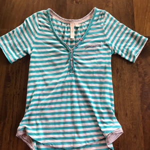 Feather Bone Striped Tee, Anthropologie, Small